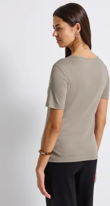 Street One Herzausschnitt T-Shirt kurzarm morning beige (Damen)
