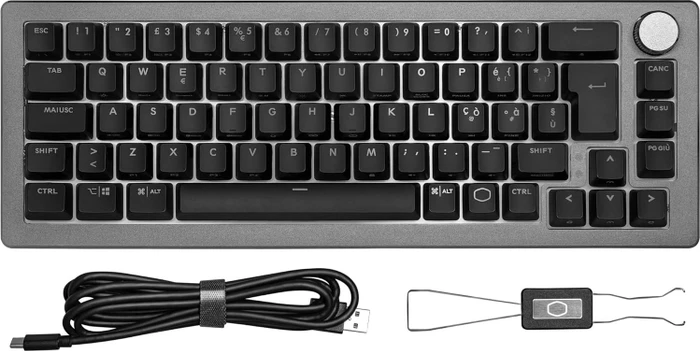Cooler Master CK720, LEDs RGB, hot-swap, schwarz/grau, Kailh Box V2 RED, USB, IT