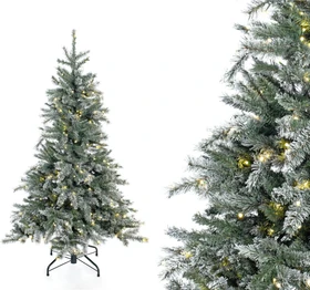 Evergreen Künstlicher Weihnachtsbaum Fichte Frost, 150cm, inkl. LED-Beleuchtung