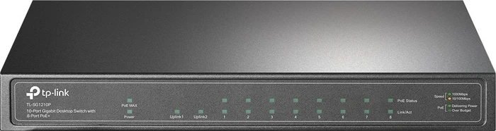 TP-Link TL-SG1210P Desktop Gigabit Switch, 9x RJ-45, 1x SFP, 63W PoE+