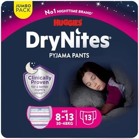 Huggies DryNite Girls Einwegwindel, 8-15J, 27-57kg, 13 Stück