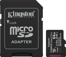 Kingston Canvas Select Plus Gen3 R100 64GB Kit, UHS-I U1, A1, Class 10