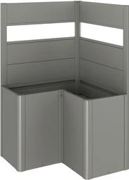Biohort Sichtschutz mit Lichtpaneel L-Form 152x152x91cm für Hochbeet quarzgrau-metallic, 2 Stück