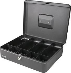 HMF 10019 Geldkassette, schwarz, Schlüsselschloss