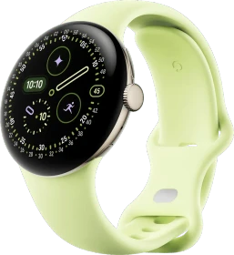 Google Pixel Watch 4 (Wi-Fi) 41mm Champagne Gold mit Sportarmband Lemongrass