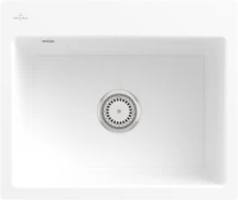 Villeroy & Boch Subway 60 S flat flächenbündig Becken mittig mit Ablauffernbedienung snow white