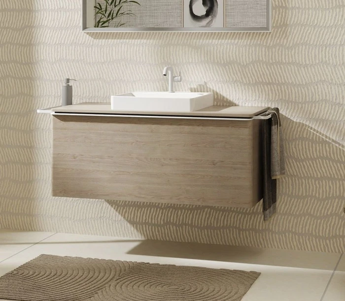 Hansgrohe Xelu Q Waschtischunterschrank 118x48.5cm, 1 Schubkasten, Griff mattweiß