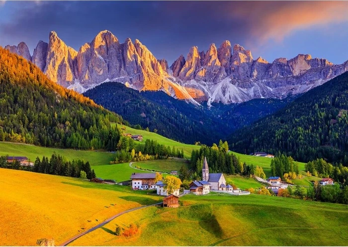 ENJOY Puzzle Church in Dolomites Mountains