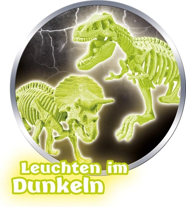 Clementoni Galileo Ausgrabungsset T-Rex & Triceratops fluoreszierend