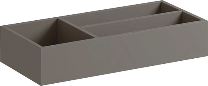 Geberit Xeno² Schubladeneinsatz, T-Unterteilung, für obere Schublade, sculturagrau/Melamin Holzstruktur