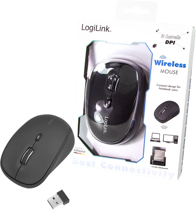 LogiLink Ergonomische Funk-Maus, USB