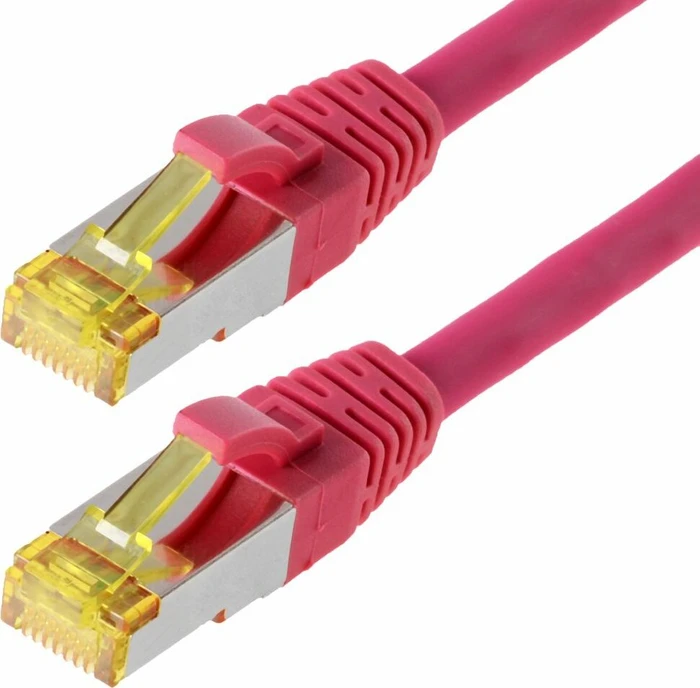Helos Premium Patchkabel, Cat6a, S/FTP, RJ-45/RJ-45, 30m, rosa