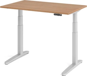Hammerbacher Ergonomic Aktiv XBHM12 elektrisch höhenverstellbarer Sitz-Steh-Schreibtisch 120x80cm Nussbaum/silber