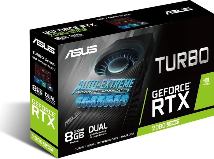 ASUS Turbo GeForce RTX 2080 SUPER EVO, TURBO-RTX2080S-8G-EVO, 8GB GDDR6, HDMI, 3x DP