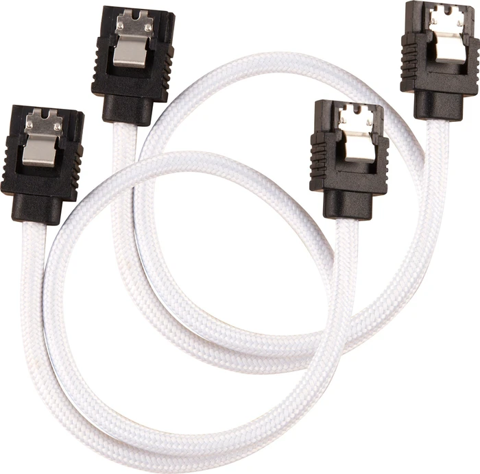 Corsair Premium Sleeved SATA 6Gb/s Kabel weiß 0.3m
