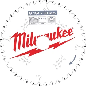 Milwaukee CSB P W ATB Kreissägeblatt 40Z, 184x2.1x30mm, 1 Stück