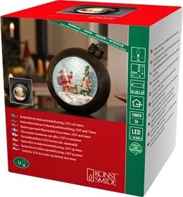 Konstsmide Motiv Weihnachtsbaumkugel Weihnachtsmann & Kind 16.5cm LED warmweiß