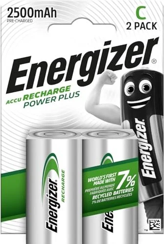 Energizer Accu Recharge Power Plus Baby C LR14 NiMH 2500mAh, 2er-Pack