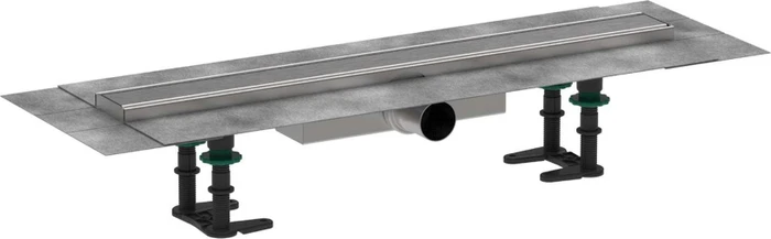 Hansgrohe RainDrain Compact Duschrinne, Komplett-Set, edelstahl gebürstet