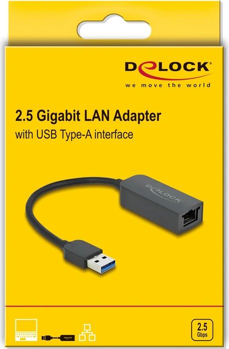 DeLOCK 2.5G LAN-Adapter kompakt, RJ-45, USB-A 3.0 [Stecker]