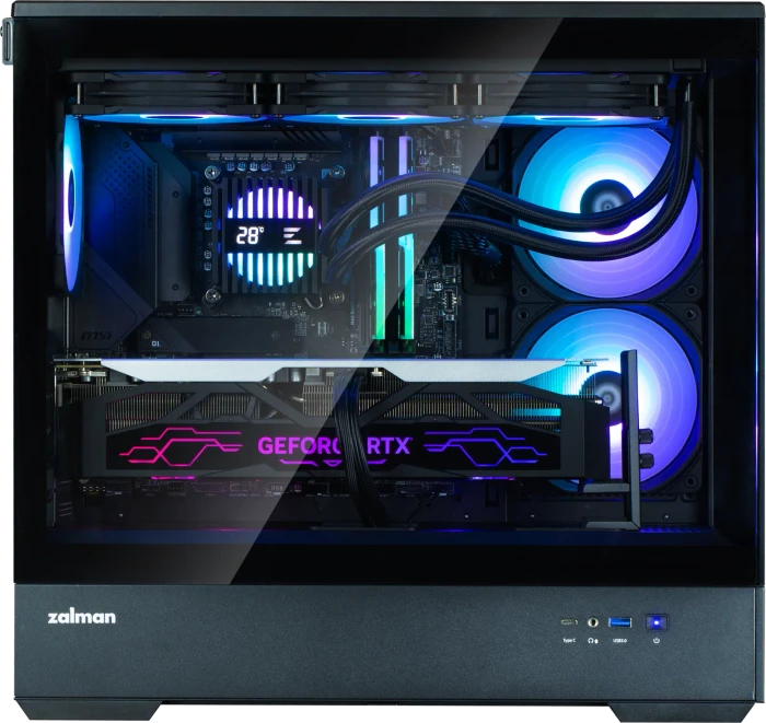Zalman P30 [V2] Black, schwarz, Glasfenster