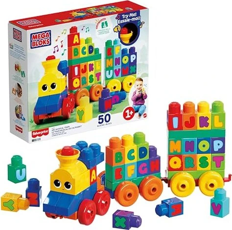 Mattel Mega Bloks Fisher-Price ABC Musikzug mit Geräuschen