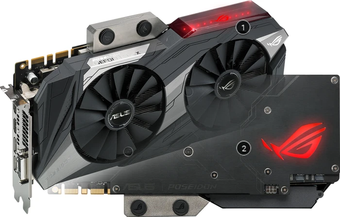 ASUS ROG Poseidon GeForce GTX 1080 Ti Platinum, ROG-POSEIDON-GTX1080TI-P11G-GAMING, 11GB GDDR5X, DVI, 2x HDMI, 2x DP