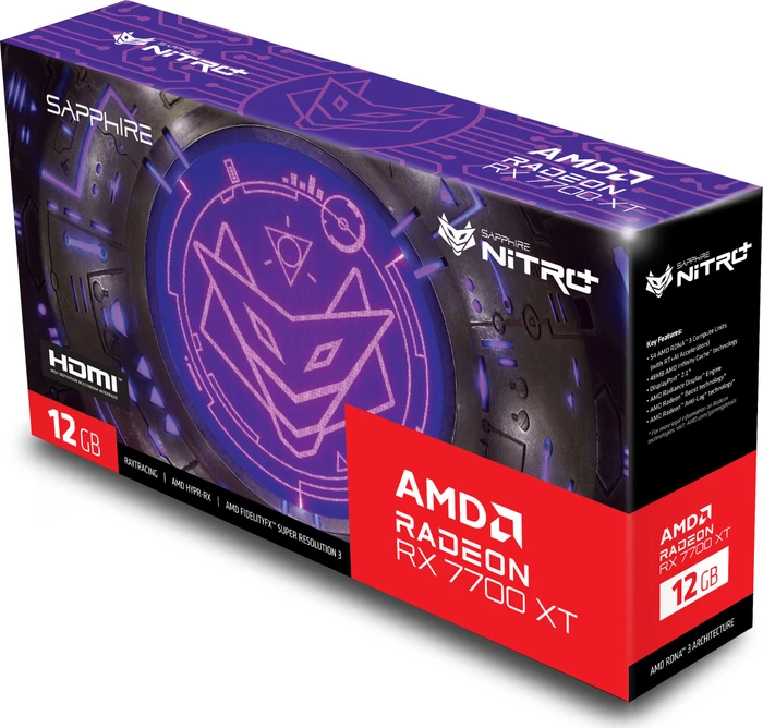 Sapphire Nitro+ Radeon RX 7700 XT, 12GB GDDR6, 2x HDMI, 2x DP, lite retail