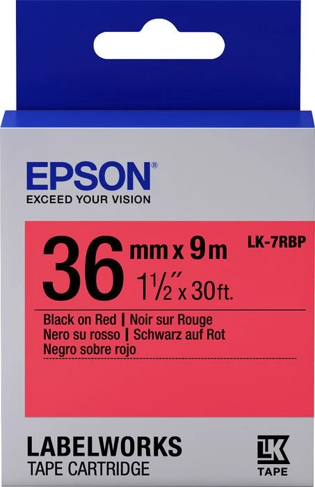Epson LK-7RBP Beschriftungsband, 36mm, schwarz/rot