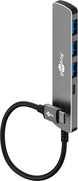 Wentronic goobay Slim 4-Port USB-Hub, 1x USB-C 3.0/3x USB-A 3.0, USB-C 3.0 [Stecker]