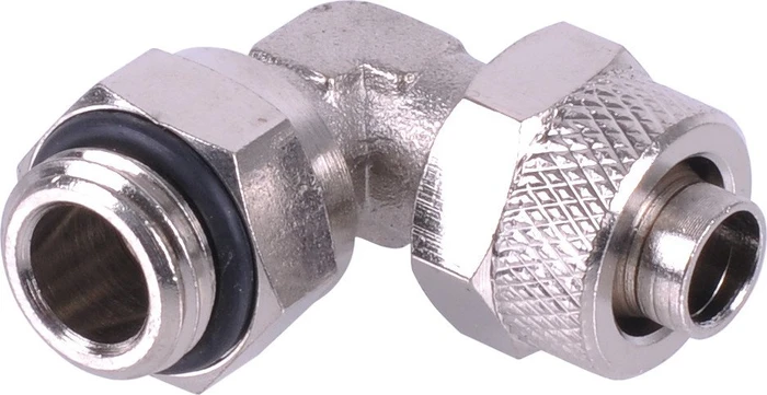 Aquatuning 90° Schlauchanschluss, G1/4" auf 10/8mm, vernickelt