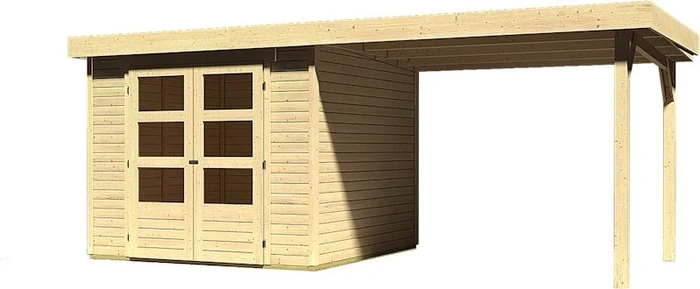 Karibu Askola 3.5 Gartenhaus inkl. Anbau 2.8m natur