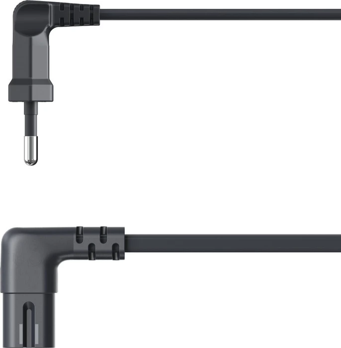 Hama Euro-Netzkabel gewinkelt/gewinkelt, 1.5m schwarz