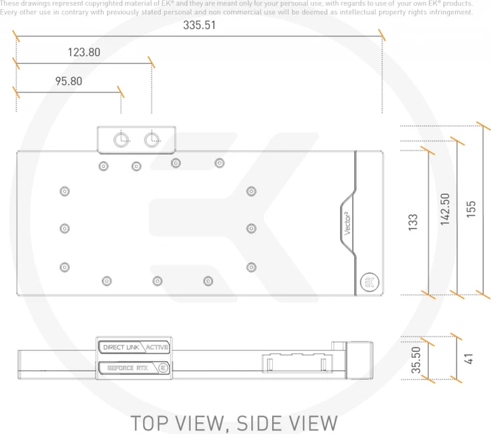 EK Water Blocks Quantum Line EK-Quantum Vector² Trio RTX 3080/90 ABP D-RGB, Nickel, Acryl