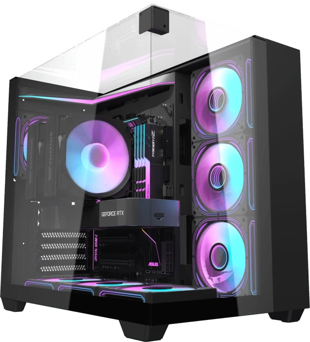 DarkFlash TH285 Black, Glasfenster