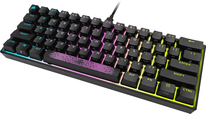 Corsair Gaming K65 RGB Mini, 60%, schwarz, MX SPEED RGB Silver, USB, DE