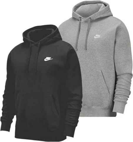 Nike Sportswear Club Hoodie dark grey heather/matte silver/white (Herren)