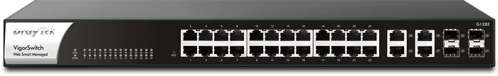 DrayTek VigorSwitch 1282 Rackmount Gigabit Smart Switch, 24x RJ-45, 4x RJ-45/SFP