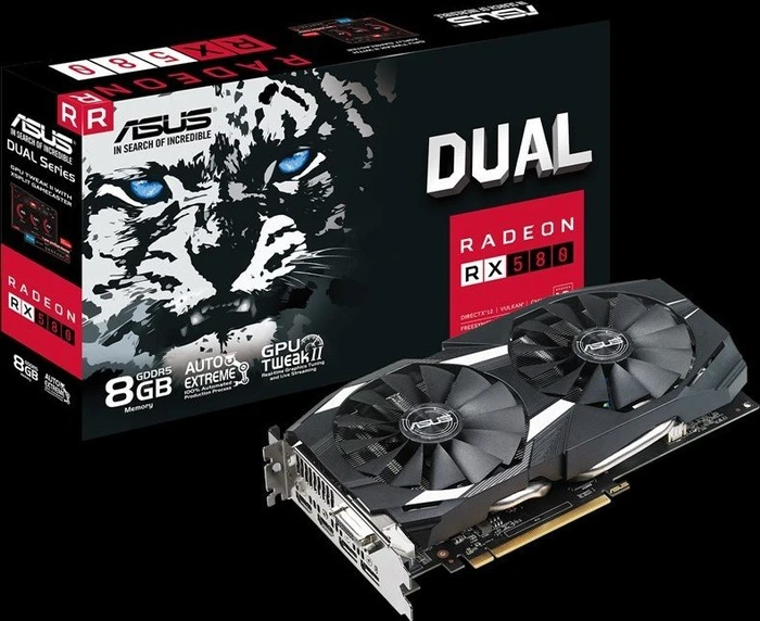 ASUS Dual Radeon RX 580, DUAL-RX580-8G, 8GB GDDR5, DVI, 2x HDMI, 2x DP