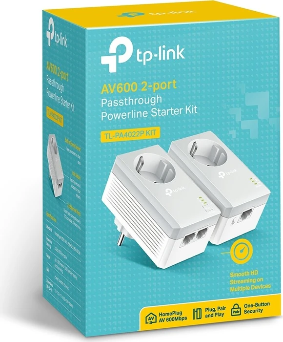 TP-Link Powerline AV600 Adapter Kit, HomePlug AV2, RJ-45, 2er-Bundle