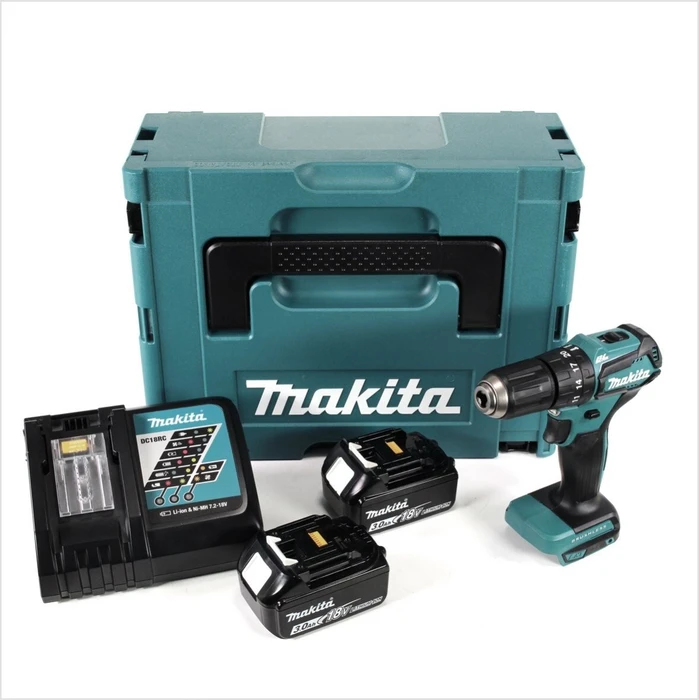 Makita DHP483RFJ Akku-Schlagbohrschrauber inkl. MAKPAC + 2 Akkus 3.0Ah
