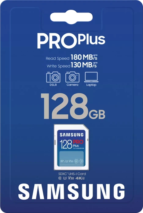 Samsung PRO Plus for Professionals R180/W130 128GB, UHS-I U3, Class 10