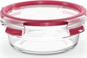 Emsa Clip&Close Glas rund Aufbewahrungsbehälter 600ml rot
