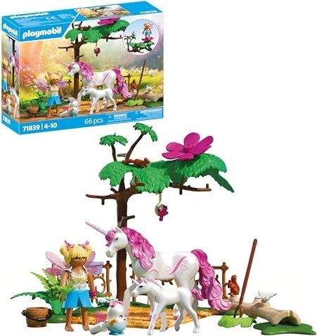 playmobil Magic Unicorns Zauberhafter Einhorn-Stall für Mama und Fohlen