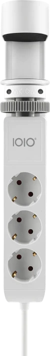 Olympia IOIO SL 3000 Steckdosenleiste mit integrierter Tischhalterung, 3-fach, 1x USB-C/2x USB-A, 1.5m, weiß/rot