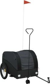 vidaXL Transport 126x63cm Fahrradanhänger schwarz