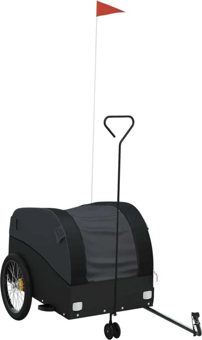 vidaXL Transport 126x63cm Fahrradanhänger schwarz