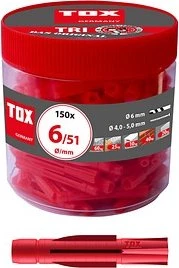 TOX Tri 6/51 Allzweckdübel, 6x51mm, 150 Stück