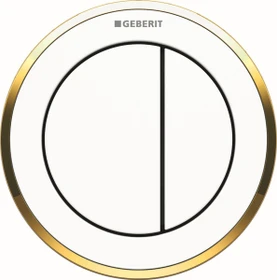 Geberit Typ 10 Fernbetätigung pneumatisch, für 2-Mengen-Spülung, Möbeldrücker, weiß/vergoldet