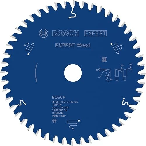 Bosch Professional Expert Wood Kreissägeblatt 48Z, 165x1.3x20mm, 1 Stück